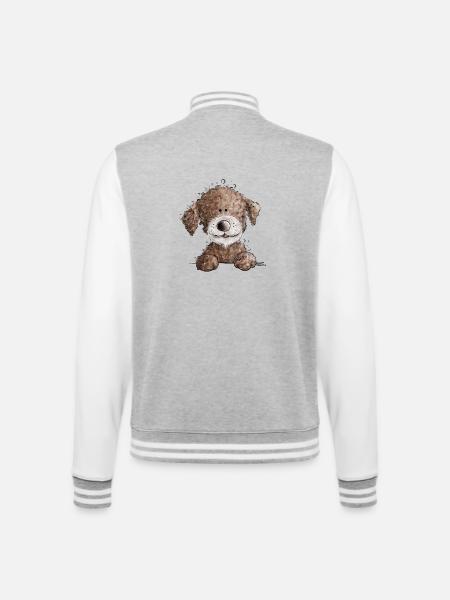 Sweet Lagotto Romagnolo I water dog cartoon dog - College Sweat Jacket - heather grey/white
