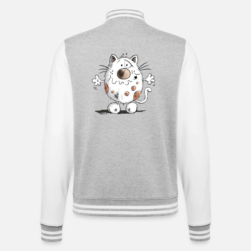 Mignon chat comique - Veste Teddy - gris chiné / blanc