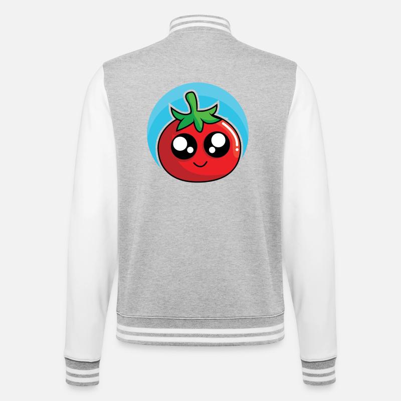 Conception drôle de tomate - Veste Teddy - gris chiné / blanc