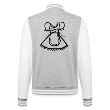 Dirndl – Schwarz-Weiß-Zeichnung – einfärbbar - College-Sweatjacke - Grau meliert/Weiß - Hinten - Marisol (170cm)