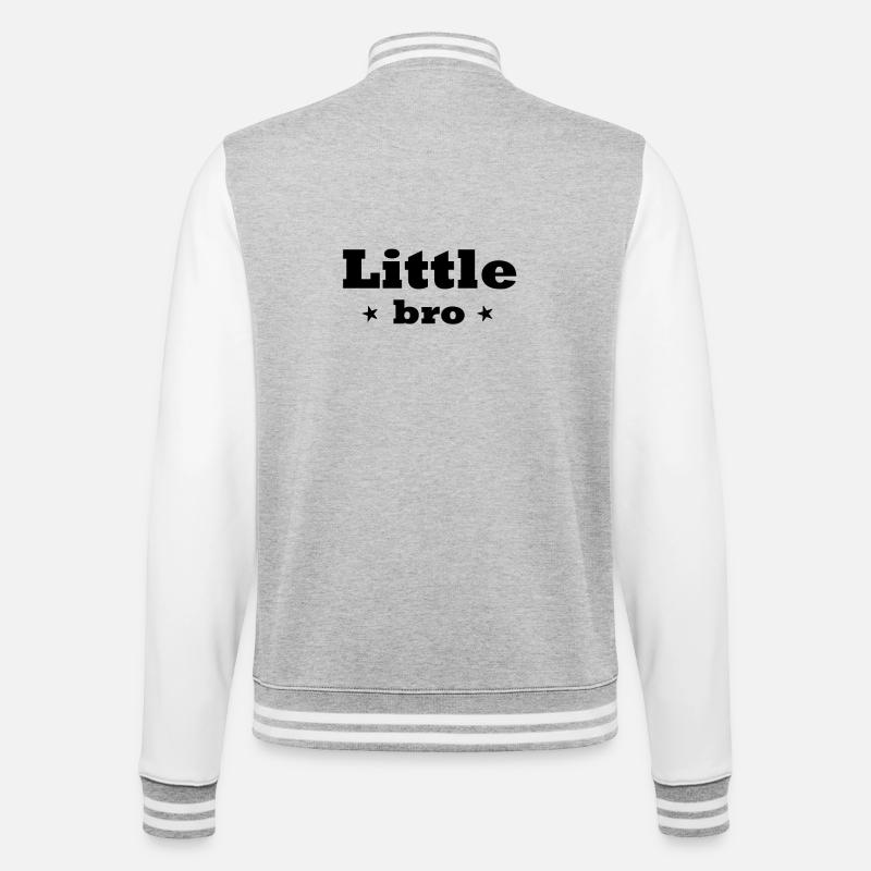 Kleiner Bruder - College-Sweatjacke - Grau meliert/Weiß