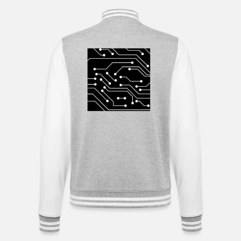 Computer pattern - College Sweat Jacket - heather grey/white