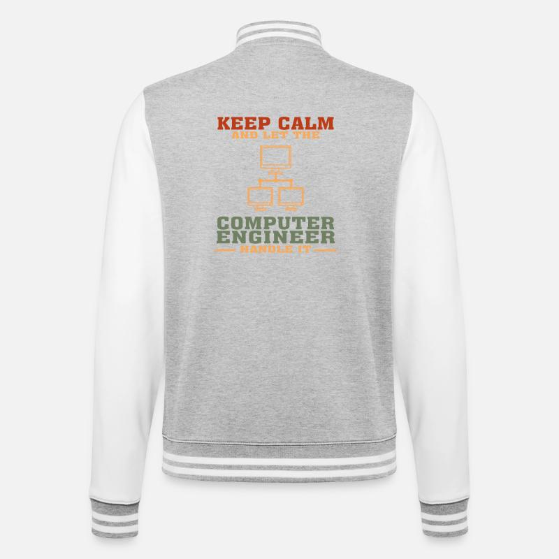 Bestseller Computer Engineer T-Shirt, Keep Calm - College-Sweatjacke - Grau meliert/Weiß