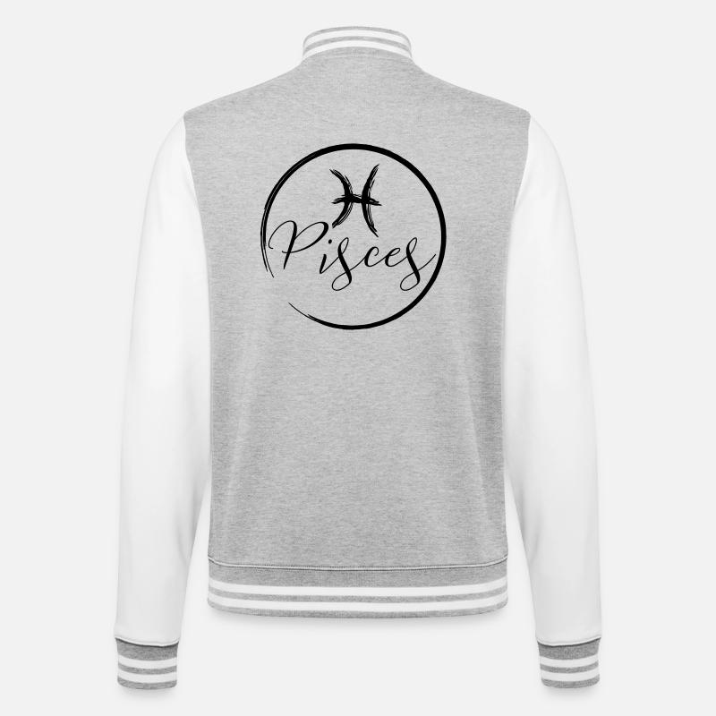 Horoscope Pisces - College Sweat Jacket - heather grey/white