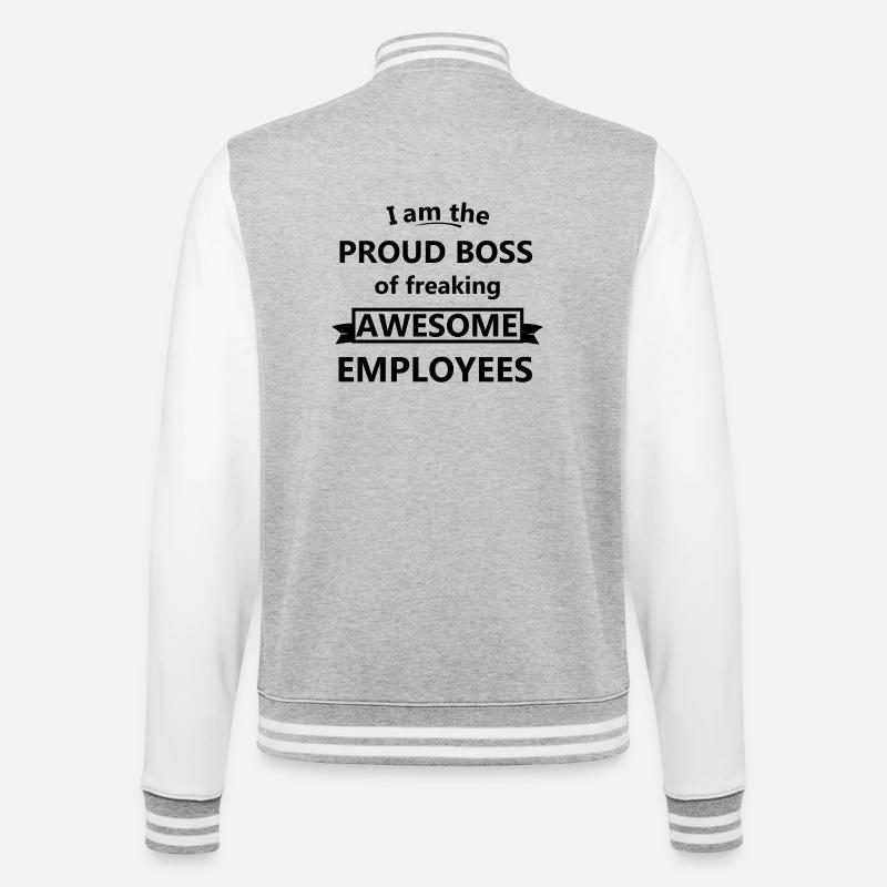 boss - College Sweat Jacket - heather grey/white
