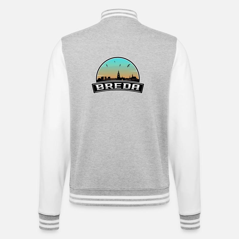 Breda Pays-Bas Skyline Dutch Souvenir - Veste Teddy - gris chiné / blanc