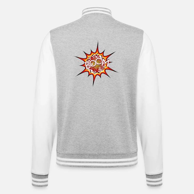 Explosion, bomb, explosion, bomb # - College Sweat Jacket - heather grey/white
