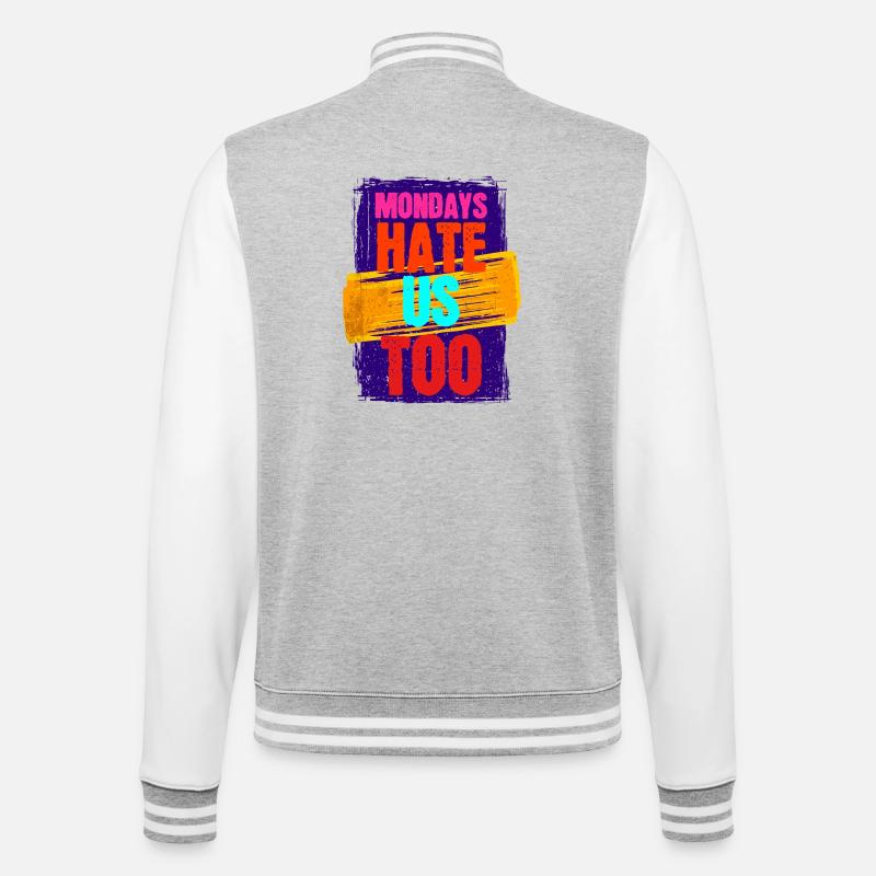 Lustig Statement Cool WItz - College-Sweatjacke - Grau meliert/Weiß
