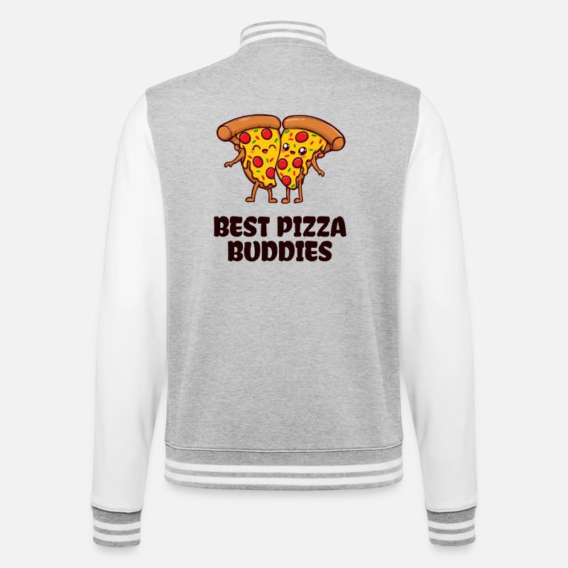 Pizza Buddy Meilleur Déclaration des Amis - Veste Teddy - gris chiné / blanc