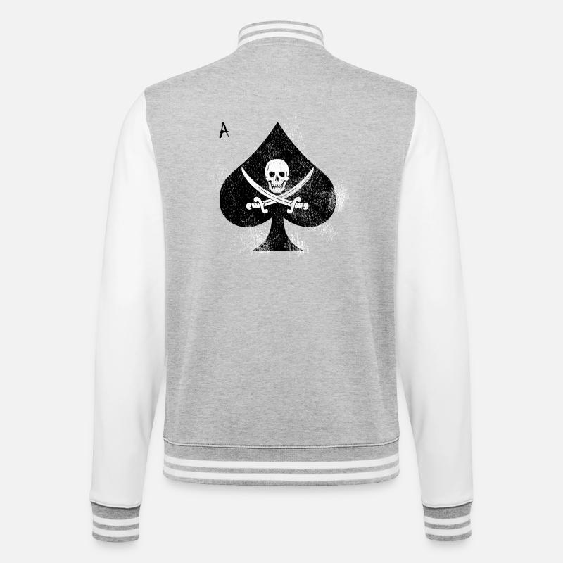 Spade Skull Pirates Design - Veste Teddy - gris chiné / blanc