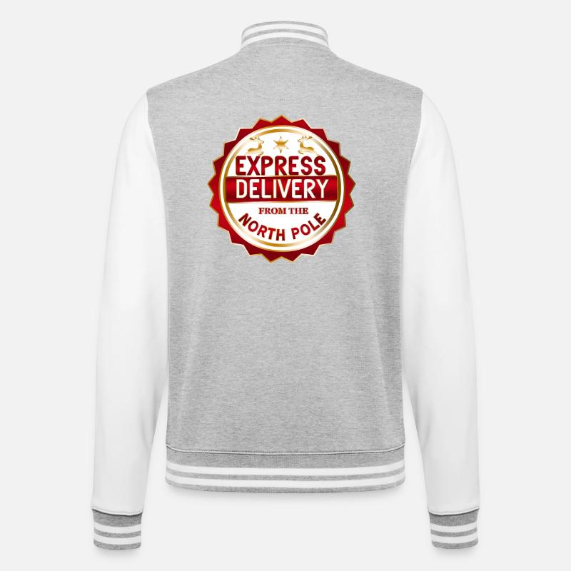 North Pole Express Delivery - College Sweat Jacket - heather grey/white