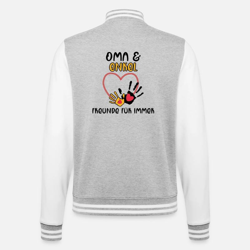 Großmutter Enkel Statement Oma - College-Sweatjacke - Grau meliert/Weiß