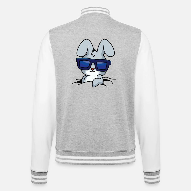 Cool Rabbit - College Sweat Jacket - heather grey/white