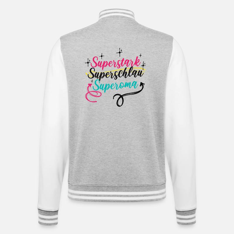 Oma Großmutter Superoma Alte Frau Spruch - College-Sweatjacke - Grau meliert/Weiß