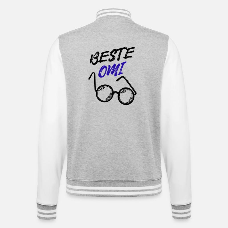 Oma Großmutter Beste Omi Brille Statement - College-Sweatjacke - Grau meliert/Weiß