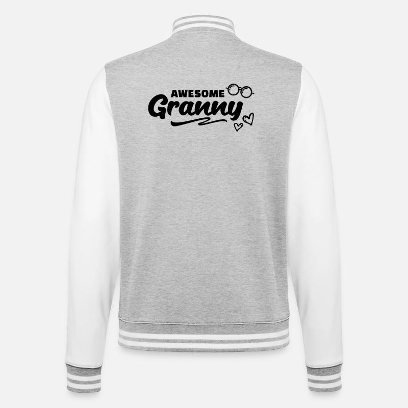 Brille Oma Großmutter Statement Alles Gute - College-Sweatjacke - Grau meliert/Weiß