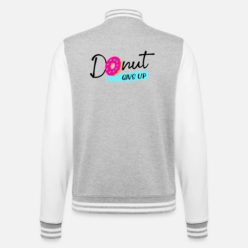 Donut Süßigkeiten Statement Naschen Lecker - College-Sweatjacke - Grau meliert/Weiß
