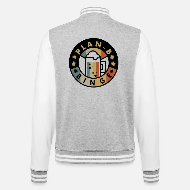 Plan B Boozing - College Sweat Jacket - heather grey/white