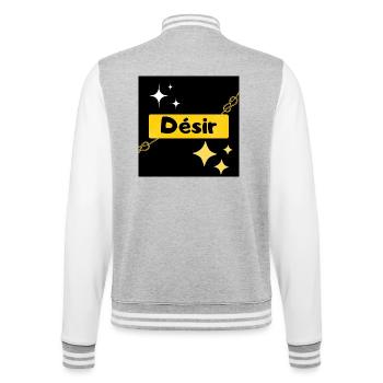 Désir - Veste Teddy - gris chiné / blanc - Dos - Marisol (170cm)