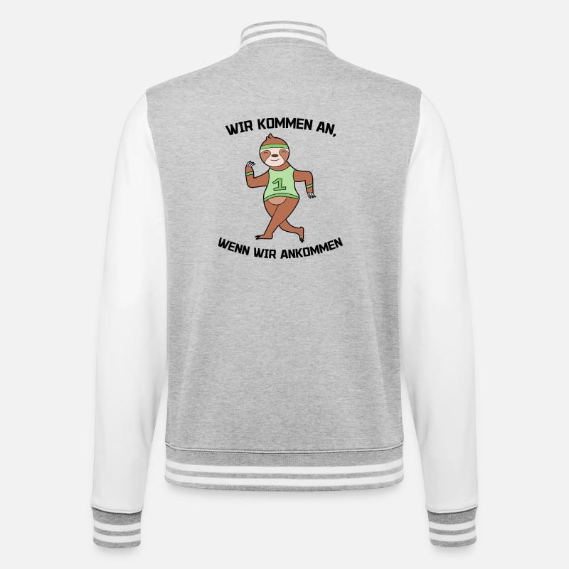 Urwaldbewohner Faultier Statement Tier Chillen - College-Sweatjacke - Grau meliert/Weiß