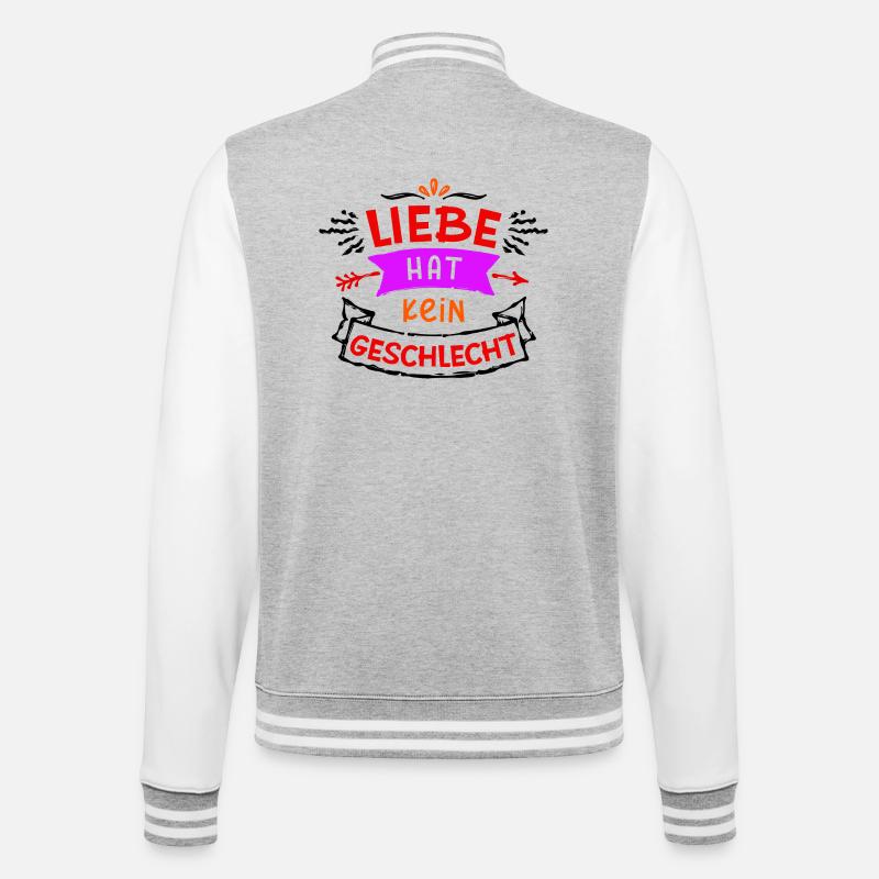 Lgbt Gleichgeschlechtliche Partnerschaft Statement - College-Sweatjacke - Grau meliert/Weiß