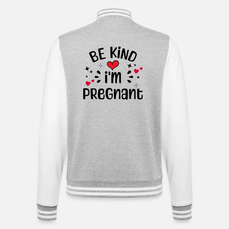 Herz Schwangerschaft Schwanger Statement Mutter - College-Sweatjacke - Grau meliert/Weiß