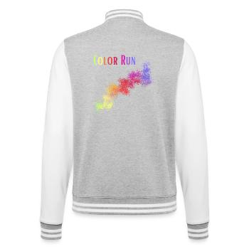 Color Run. Course sportive colorée. - Veste Teddy - gris chiné / blanc - Dos - Marisol (170cm)