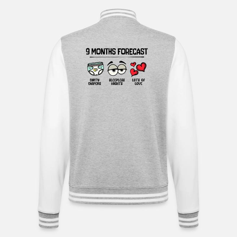 Geburt Herz Schwanger Statement Elternteil Baby - College-Sweatjacke - Grau meliert/Weiß