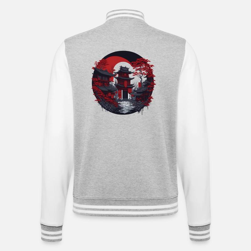Quartier chinois - Veste Teddy - gris chiné / blanc
