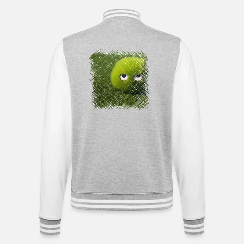 Drôle de boule d’herbe verte - Veste Teddy - gris chiné / blanc