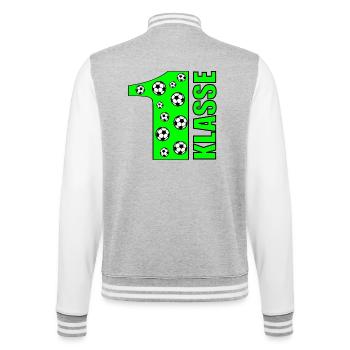 ERSTE KLASSE - FUßBALL 1. KLASSE - College-Sweatjacke - Grau meliert/Weiß - Hinten - Marisol (170cm)