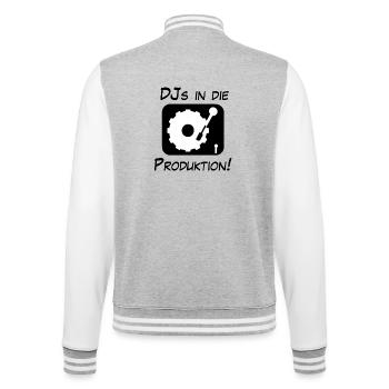 DJs in production! - College Sweat Jacket - heather grey/white - Back - Marisol (170cm)