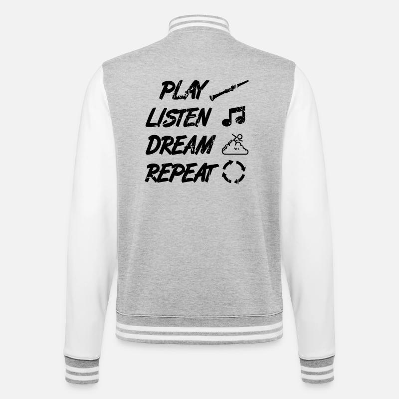 Technique de jeu de la clarinette - Veste Teddy - gris chiné / blanc