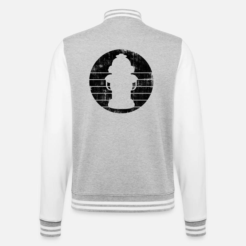 Fire Hydrant Sketch - College Sweat Jacket - heather grey/white