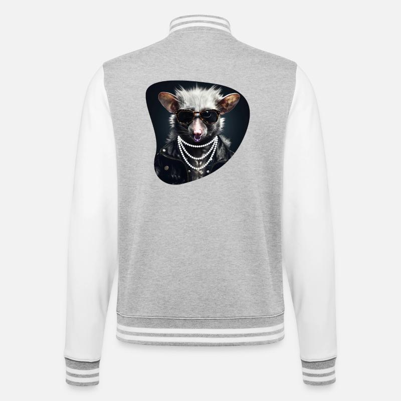 Opossum de roche dure - Veste Teddy - gris chiné / blanc