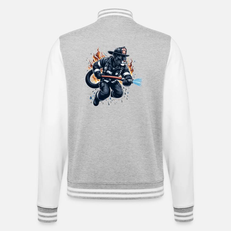 Pompier panthère Jaguar cadeau - Veste Teddy - gris chiné / blanc