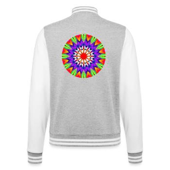 Kaléidoscope Mandala Couleur Rush - Veste Teddy - gris chiné / blanc - Dos - Marisol (170cm)
