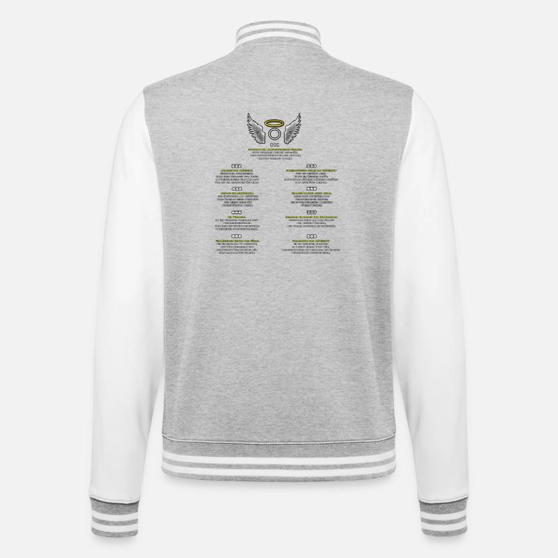 Engelzahlen Muster der Manifestation - College-Sweatjacke - Grau meliert/Weiß