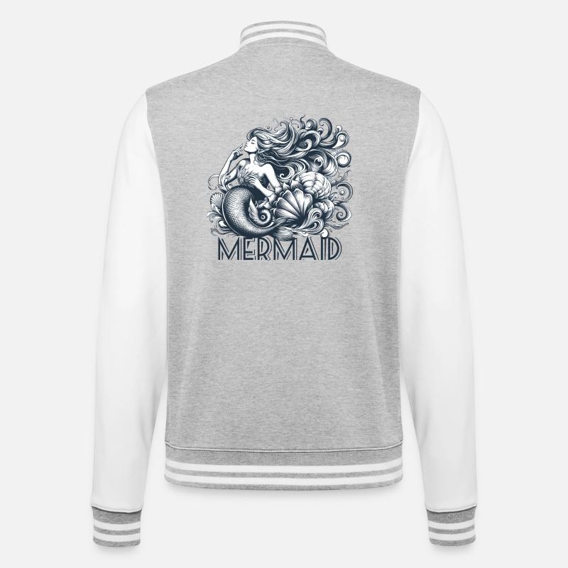 Mermaid Gift - College Sweat Jacket - heather grey/white