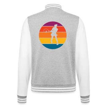 Tennis - College-Sweatjacke - Grau meliert/Weiß - Hinten - Marisol (170cm)