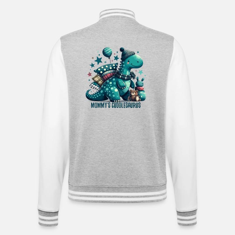 Mommy’s Cuddlesaurus Kuschel-Dinosaurier Geschenk - College-Sweatjacke - Grau meliert/Weiß