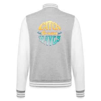 Surfen und CatchTheWaves - College-Sweatjacke - Grau meliert/Weiß - Hinten - Marisol (170cm)