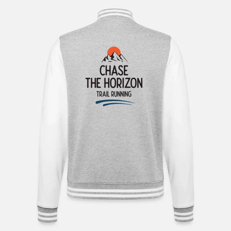 Trailrunning - Jagd auf den Horizont - College-Sweatjacke - Grau meliert/Weiß
