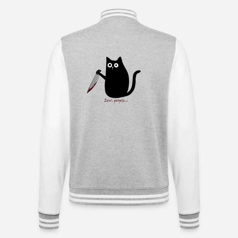 Eew, people... - College-Sweatjacke - Grau meliert/Weiß