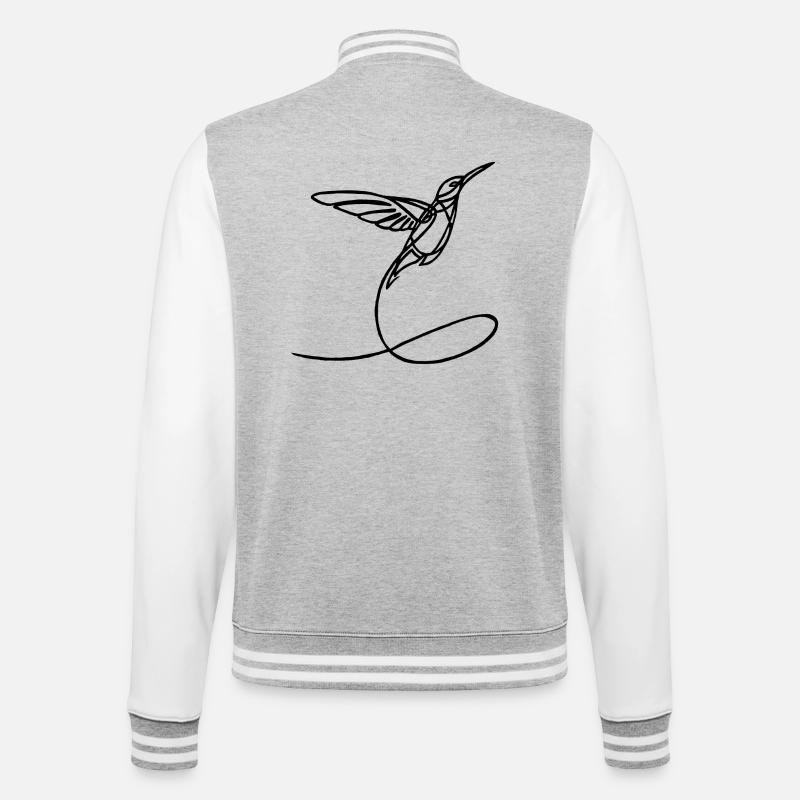 Schwarzer seltsamer Vogel - College-Sweatjacke - Grau meliert/Weiß