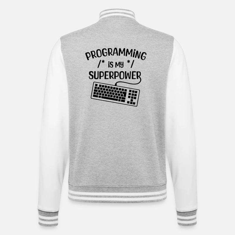 Computer Freak Statement Développeur Programmeur - Veste Teddy - gris chiné / blanc