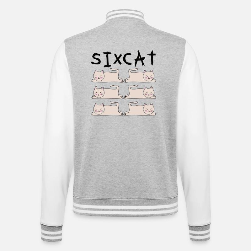 Six Cat 6 Cats Sixpack - College Sweat Jacket - heather grey/white