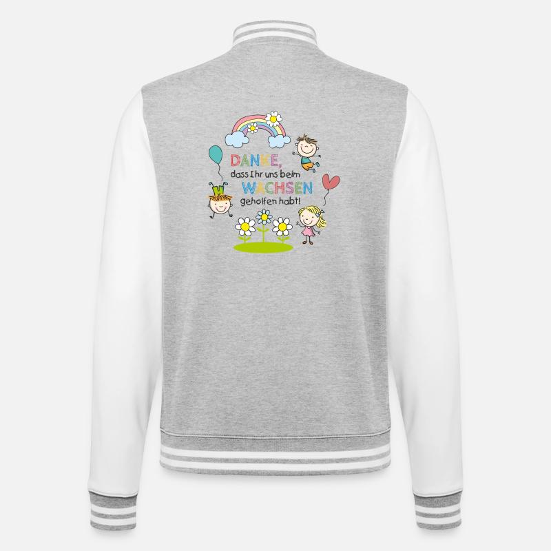 Dire adieu | Enfants - Arc-en-ciel - Fleurs - Veste Teddy - gris chiné / blanc