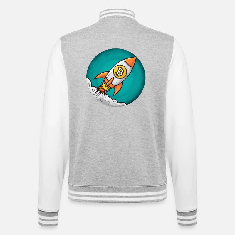 Fusée crypto : Bitcoin sur la lune ! - Veste Teddy - gris chiné / blanc