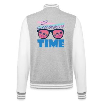 Summertime Palm Sunglasses - College Sweat Jacket - heather grey/white - Back - Marisol (170cm)